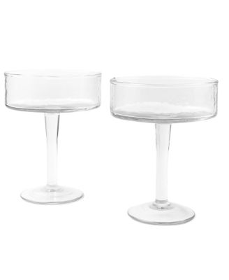 Handblown Hammered Coupe Cocktail Glasses, Set of 4