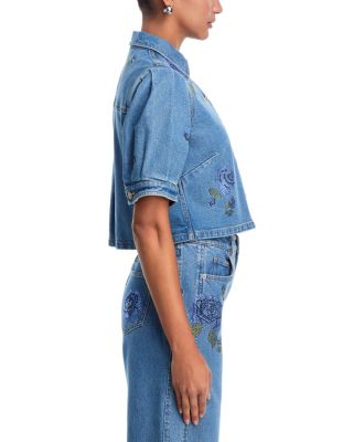 Heatset Roses Denim Halsie Top