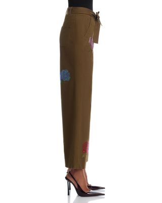 Heatset Roses Mylah High Rise Jeans in Dark Olive Multi