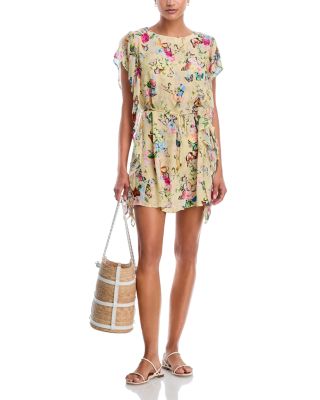 Alia Garden Butterflies Tunic Dress Swim Cover-Up  