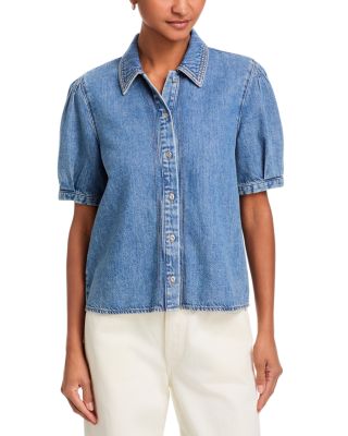 Taylor Denim Blouse in Lyon