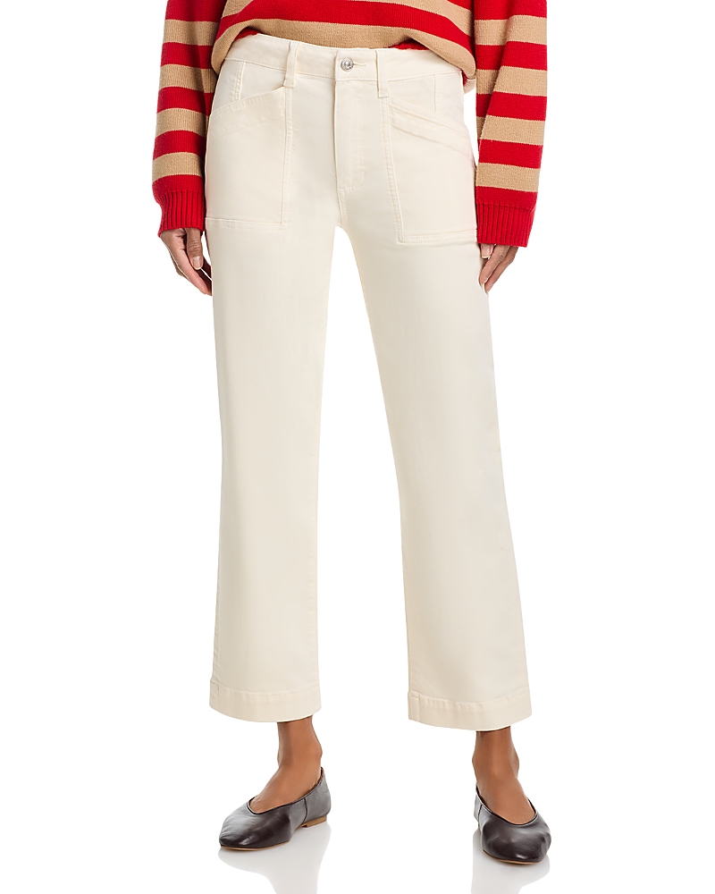Paige Quincy Mid Rise Ankle Straight Jeans in Quartz Sand