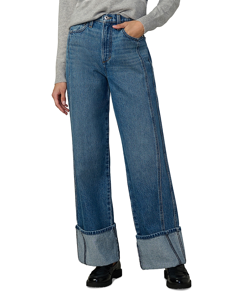 Joe's Jeans The Harlowe High Rise Cuffed Wide Leg Jeans in Classic