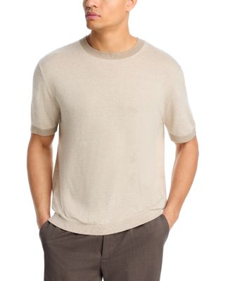 Short Sleeve Silk Linen Crewneck Sweater