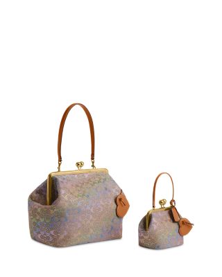 Kisslock Frame Medium Crystal Signature Jacquard Hobo Bag