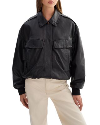 Trevanna Leather Bomber Jacket
