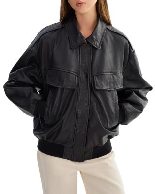 Trevanna Leather Bomber Jacket