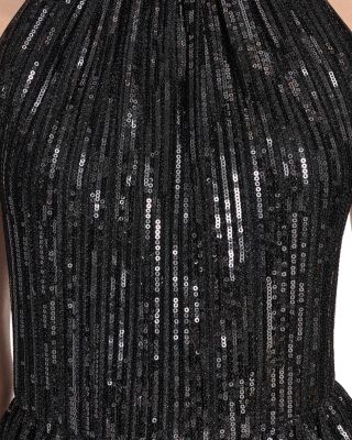 Mock Neck Tiered Skirt Cocktail Dress