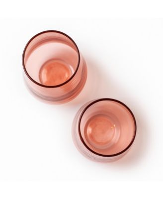 Handblown Hammered Glass Water Tumbler, Set of 4