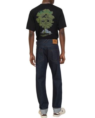 Straight Turn Up Jeans in Dark Indigo