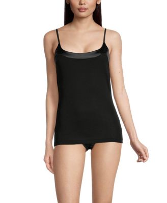 Scoop Neck Spaghetti Strap Camisole with Satin Trim