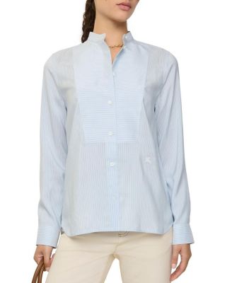  Relaxed Fit Striped Silk Poplin Shirt