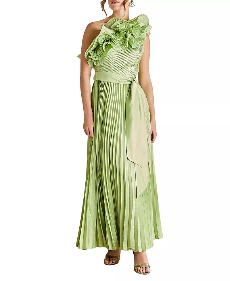 Coast One Shoulder Pleated Skirt Maxi Dress