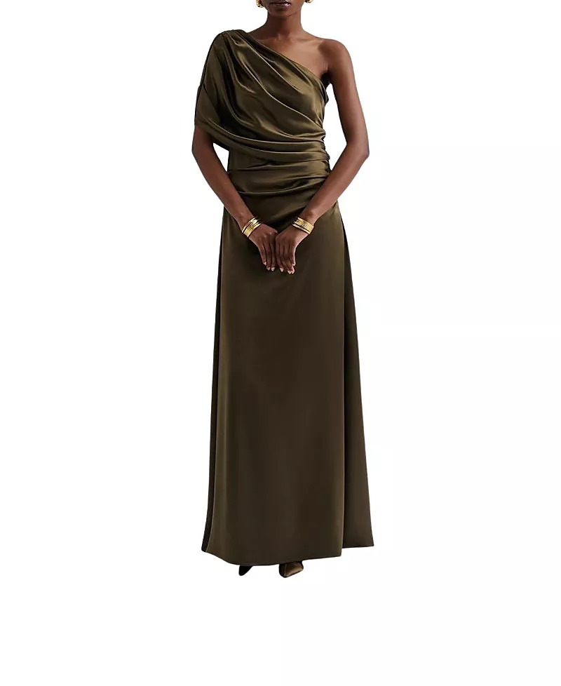 Malina Cassia Draped Fitted Maxi Dress