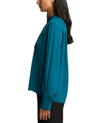 Silk Button Neck Top