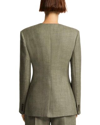 Double Breasted Crewneck Blazer