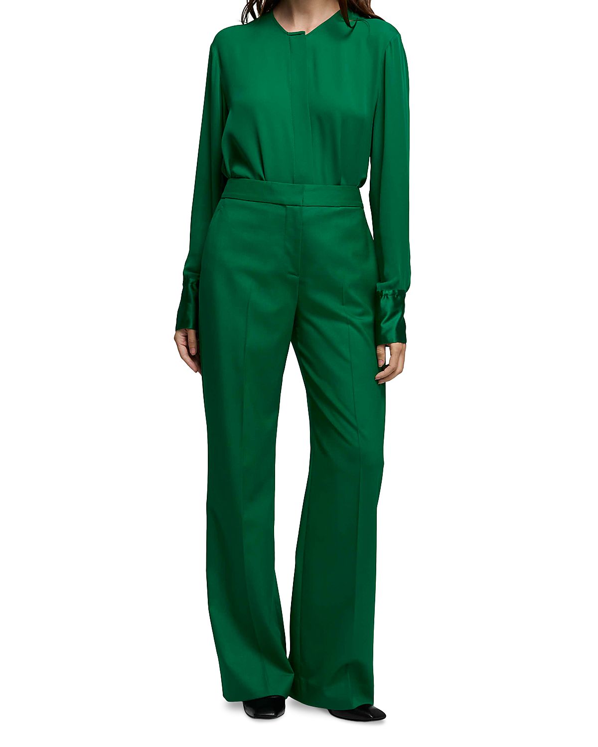 Argent Wool Blend Wide Leg Pants