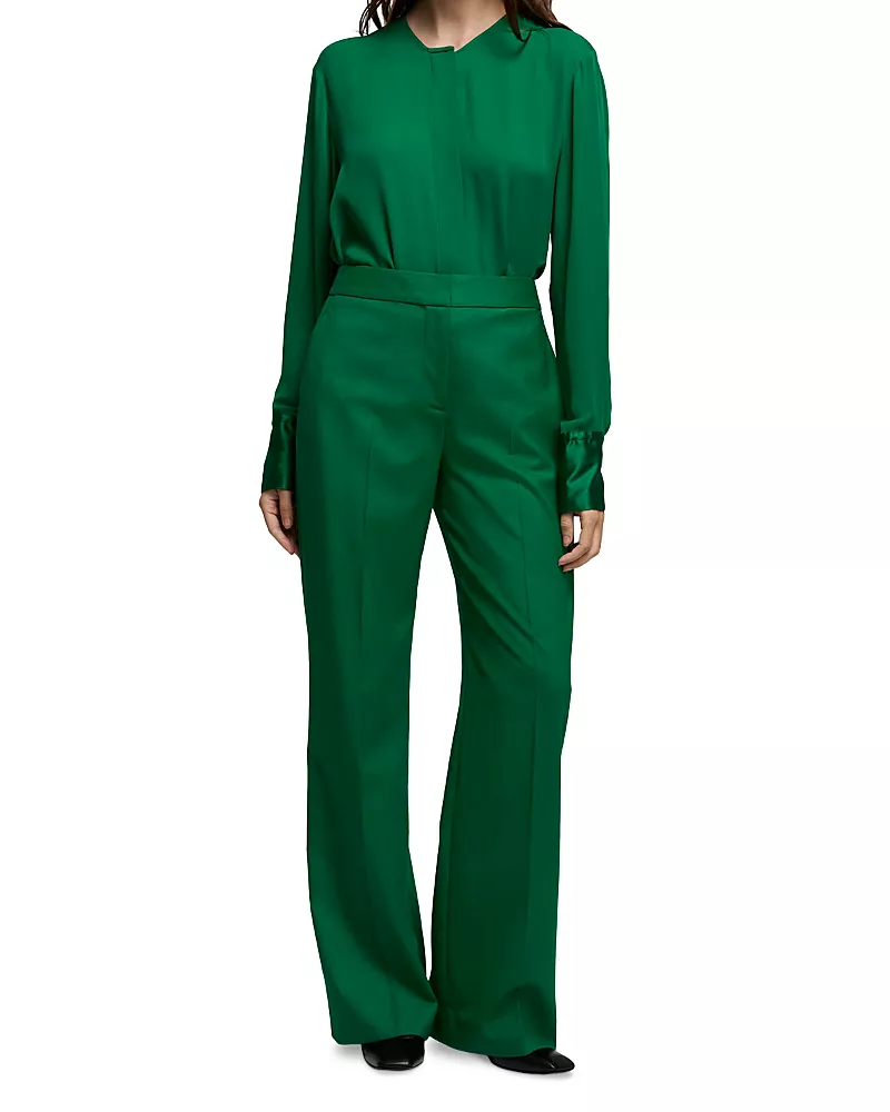 Argent Wool Blend Wide Leg Pants