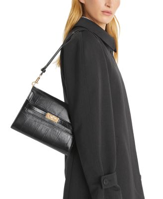 Lee Radziwill Croc Embossed Shoulder Bag