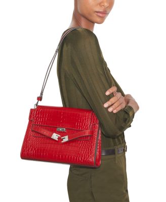 Lee Radziwill Croc Embossed Shoulder Bag