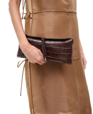 Eve Croco Embossed Leather Clutch