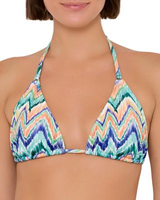Topical Chevron Triangle Bikini Top