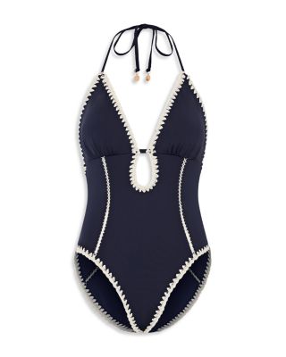Cutout Crochet Trim One Piece Swimsuit