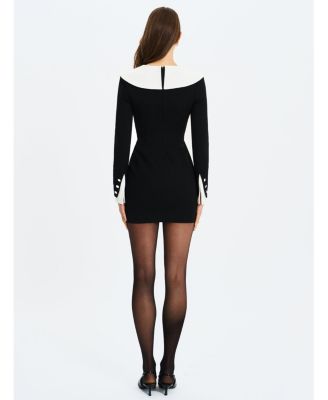 Heather Collared Decorative Button-Front Mini Dress