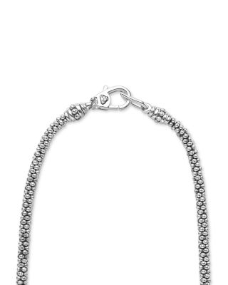 Sterling Silver Signature Caviar Interlocking Silver Pendant Necklace, 18"