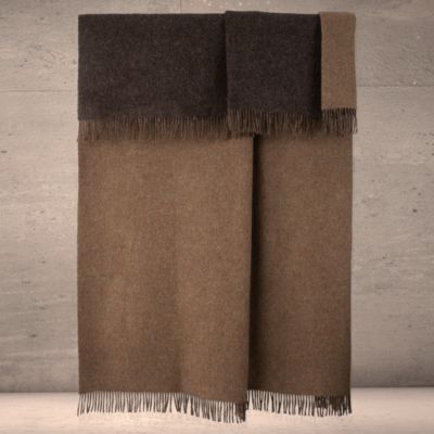 The Gentlemen's Collection Reversible Double Cloth Lambswool Throw