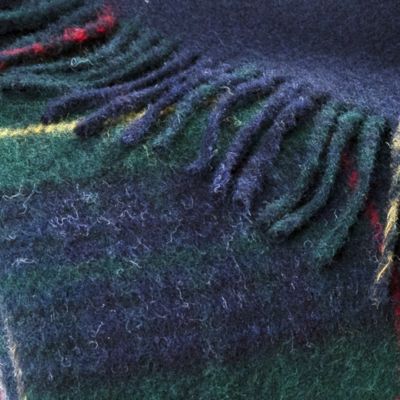 Shetland Lambswool Double-Cloth Reversible Throw 