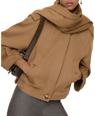 Detachable Scarf Cashmere Jacket