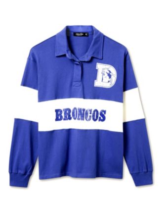 Women's NFL Denver Broncos Rugby Long Sleeve Sweater