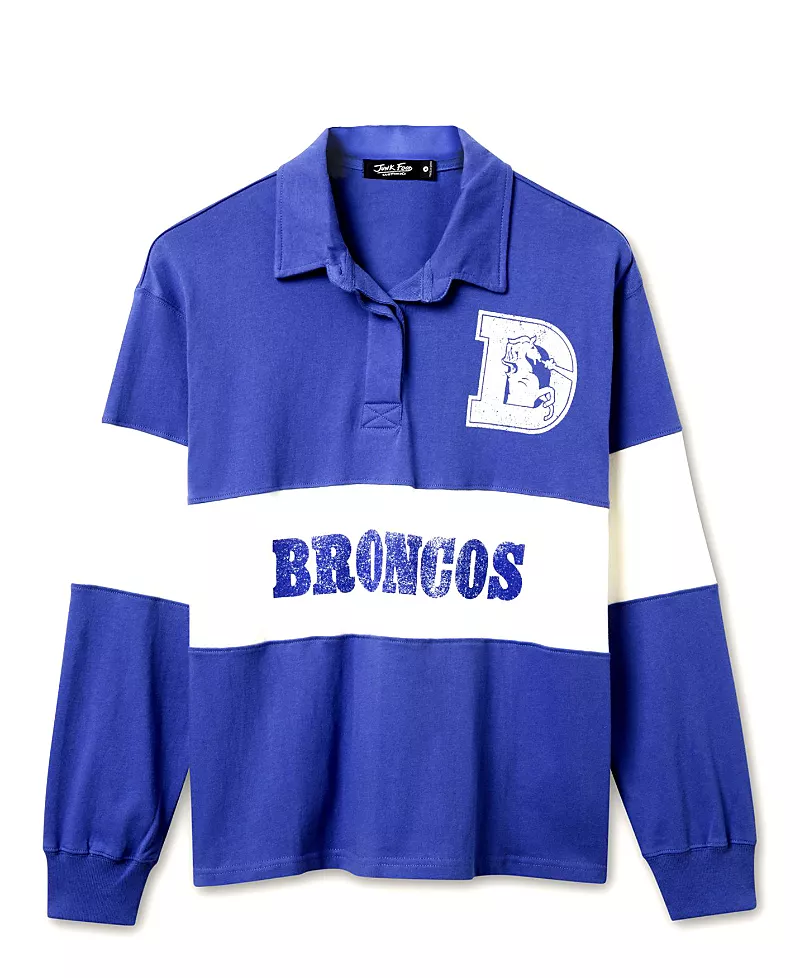 Junk Food Clothing Women's Nfl Denver Broncos Rugby Long Sleeve Sweater