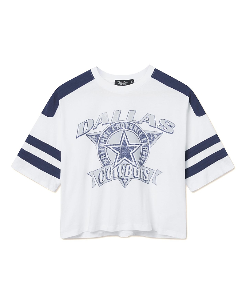 Junk Food Clothing Women's Nfl Dallas Cowboys Striped Crop Tee