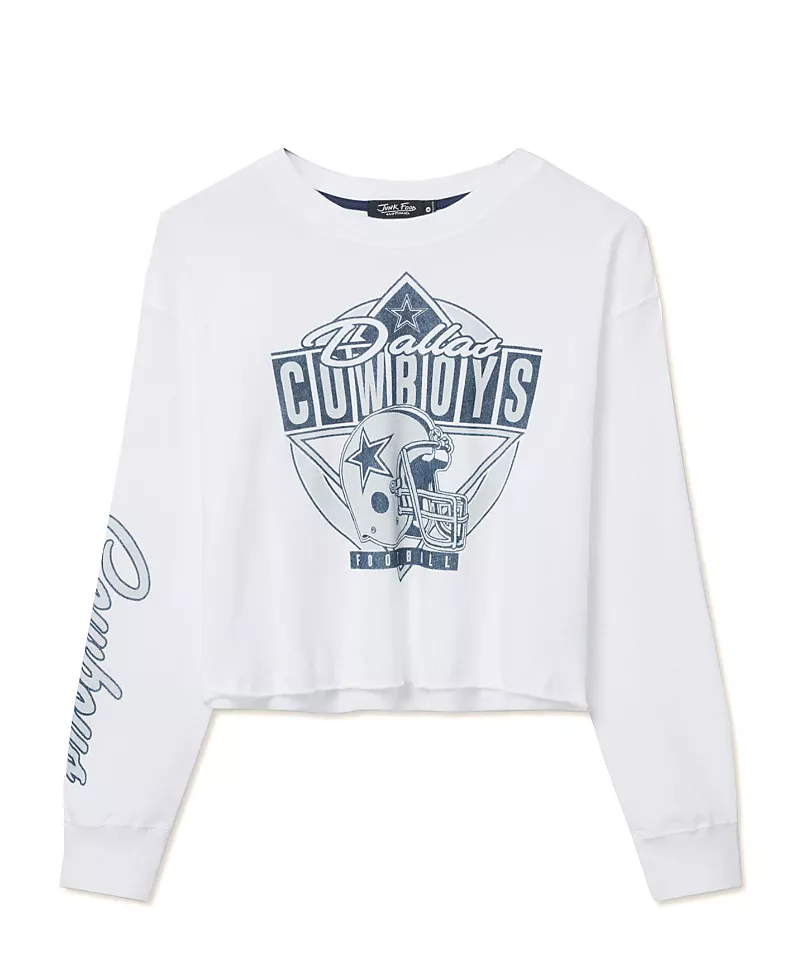 Junk Food Clothing Women's Nfl Dallas Cowboys Helmet Crop Fleece