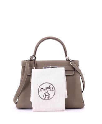 Kelly 28 Handbag Grey Togo with Palladium Hardware