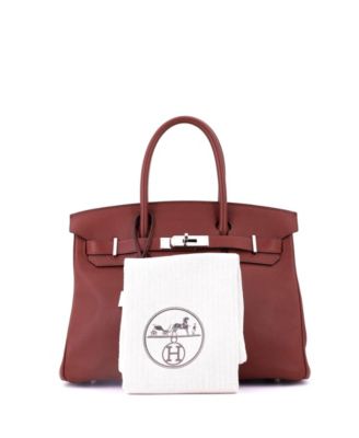 Birkin 30 Handbag Red Swift with Palladium Hardware