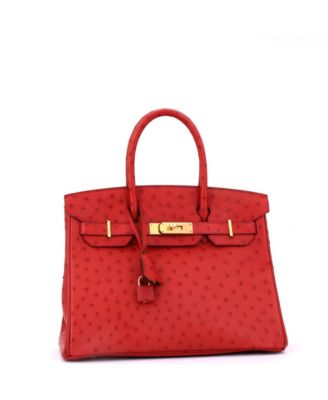 Birkin 30 Handbag Pink Ostrich with Gold Hardware