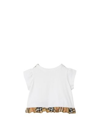 Girls' Check Ruffle Stretch Cotton T-Shirt - Baby, Little Kid