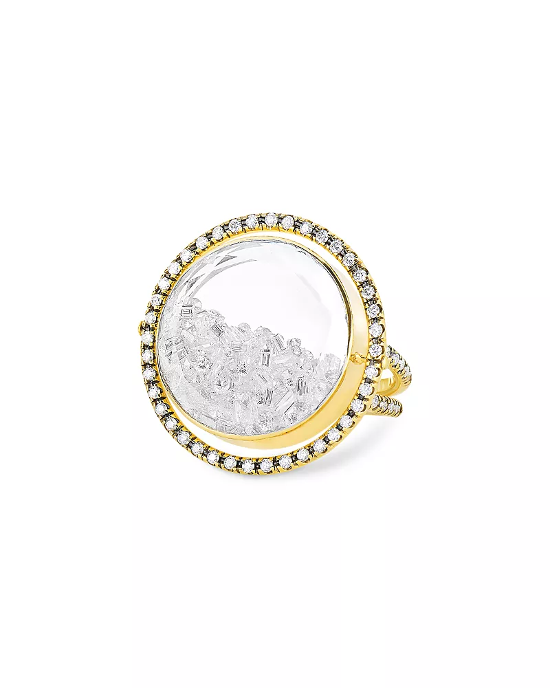 Moritz Glik 18K Yellow Gold Diamond Halo Shaker Ring