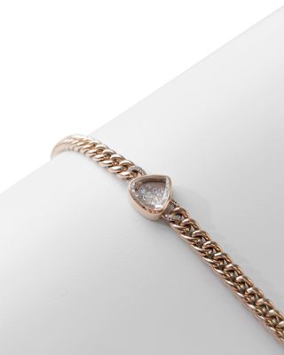 18K Yellow Gold Diamond Unidinho Heartish Curb Link Bracelet