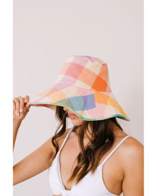 Beachy Rainbow Plaid Bucket Hat