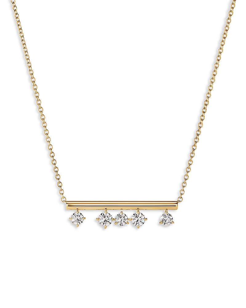 Hearts On Fire 18K Yellow Gold Barre Floating Diamond Necklace, 18