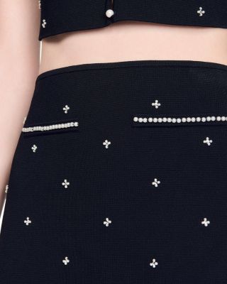 Rhinestone Embroidered Skirt