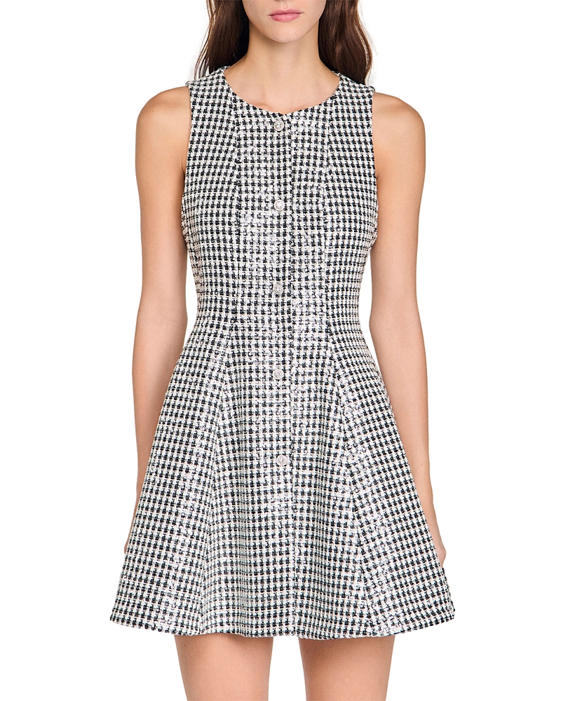 Sandro Tweed & Sequin Short Dress