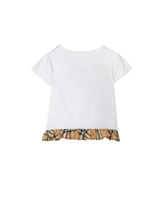 Girls' Check Ruffle Stretch Cotton T-Shirt - Little Kid, Big Kid