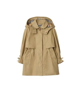 Girls' Cotton Hooded Trench Coat - Little Kid, Big Kid