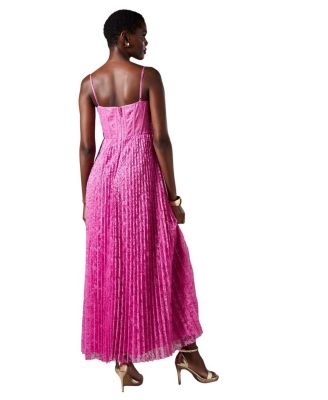 Lace Pleated Maxi Dress