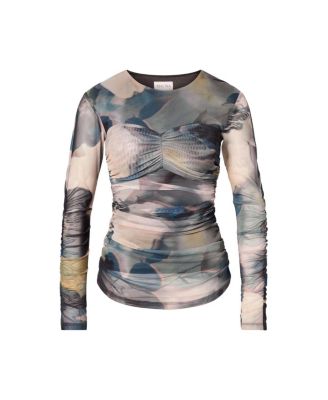 Elionora Sheer Jersey Long Sleeve Top